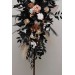 Flower Arch Arrangement in Dusty Rose, Black, Cinnamon & White | Wedding Arbor Flowers