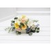 Spring & Summer Wedding Bouquets in Peach, Yellow & Dusty Blue | Faux Cascading Bridal & Bridesmaid Bouquets