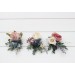 Wedding Boutonnieres & Wrist Corsages in Dusty Mauve, Dusty Blue & Ivory