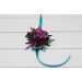 Wedding Boutonnieres & Wrist Corsage in Teal, Magenta, Blue & Purple | Faux Flower Accessories