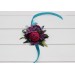 Wedding Boutonnieres & Wrist Corsage in Teal, Magenta, Blue & Purple | Faux Flower Accessories