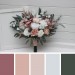 Wedding Bouquets in White & Blush Pink | Faux Bridal & Bridesmaid Bouquets