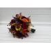 Burgundy, Orange & Purple Sunflower Bridal Bouquet | Faux Fall Wedding Flowers