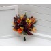 Burgundy, Orange & Purple Sunflower Bridal Bouquet | Faux Fall Wedding Flowers