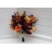 Burgundy, Orange & Purple Sunflower Bridal Bouquet | Faux Fall Wedding Flowers