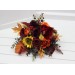 Burgundy, Orange & Purple Sunflower Bridal Bouquet | Faux Fall Wedding Flowers