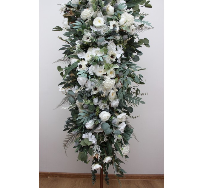 White Wedding Arch Arrangement | Faux Floral Archway for Wedding