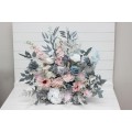 Standing Flowers in Dusty Blue, Blush Pink & White | Wedding Aisle & Floor Flowers