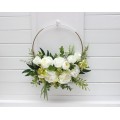 White & Green Flower Hoop | Alternative Bridesmaid Bouquet & Floral Backdrop Ring