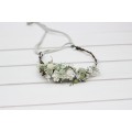 Sage Green, White & Ivory Flower Crown | Wedding Hair Wreath