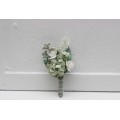 Wedding Boutonniere in Sage Green, White & Ivory | Groom & Prom Accessories