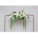 White & Green Flower Arch Arrangement with Hanging Amaranthus | Wedding Arbor Decor