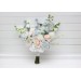 Dusty Blue, White & Blush Pink Bridal Bouquet | Faux Wedding Flowers