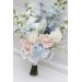 Dusty Blue, White & Blush Pink Bridal Bouquet | Faux Wedding Flowers