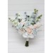 Dusty Blue, White & Blush Pink Bridal Bouquet | Faux Wedding Flowers