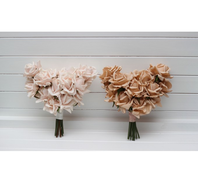Blush Pink Real Touch Bridal Heart Bouquet | One-of-a-Kind Wedding Rose Bouquet