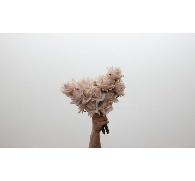 Blush Pink Real Touch Bridal Heart Bouquet | One-of-a-Kind Wedding Rose Bouquet