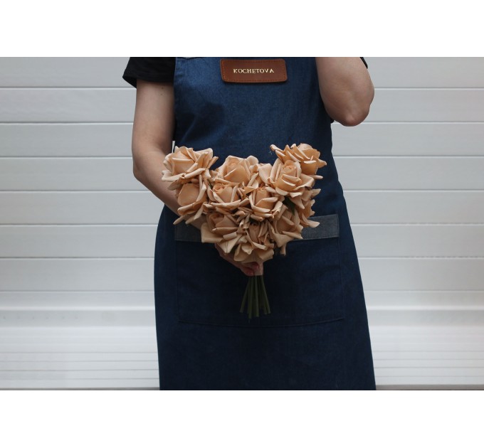 Real Touch Mocha Mousse Bridal Heart Bouquet | One-of-a-Kind Rose Wedding Bouquet