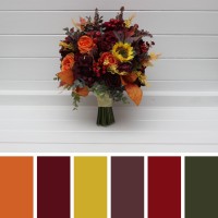Burgundy orange purple flowers. Sunflowers bridal round bouquet. Faux fall wedding arrangement .Bridesmaid bouquet. 5385