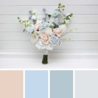 Dusty blue white blush pink bridal bouquet.  Faux flowers. Wedding bouquet. 5393
