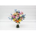 Wildflower Bouquet in Blue, White, Magenta, Yellow & Pink | Spring & Summer Wedding Flowers