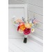 Colorful Bridal Bouquet – Orange, Peach, Dusty Blue, Ivory, and Pink Faux Flowers