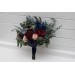 Wedding Bouquets in Burgundy, Navy Blue & Blush Pink | Large Bridal & Cascading Faux Flowers