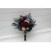 Wedding Bouquets in Burgundy, Navy Blue & Blush Pink | Large Bridal & Cascading Faux Flowers