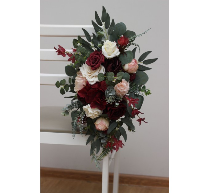 Aisle Flowers in Burgundy & Blush Pink | Wedding Chair & Marker Flowers