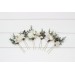 Set of 6 Hair Pins in White & Ivory | Winter Wedding Flower Hair Accessories