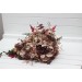 Wedding Bouquets in Beige, Brown, Mocha Mousse & Burgundy | Cascading Faux Bridal & Bridesmaid Bouquets