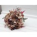 Wedding Bouquets in Beige, Brown, Mocha Mousse & Burgundy | Cascading Faux Bridal & Bridesmaid Bouquets