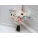 Dusty Blue, Blush Pink, White, and Beige Faux Flower Bridal Bouquet