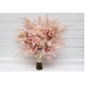 Pampas Grass Bouquet with Beige & Blush Pink Flowers | Boho Bridal & Bridesmaid Faux Bouquets