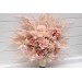 Pampas Grass Bouquet with Beige & Blush Pink Flowers | Boho Bridal & Bridesmaid Faux Bouquets