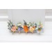 Colorful Wedding Boutonnieres in Peach, Dusty Blue, Ivory & Orange | Flower Accessories