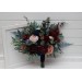 Wedding Bouquets in Burgundy, Navy Blue & Blush Pink | Large Bridal & Cascading Faux Flowers