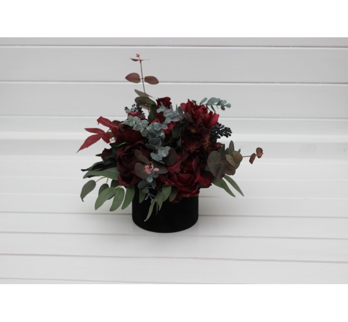 Burgundy Flower Centerpiece in Moody Theme | Wedding Table Decor in Box
