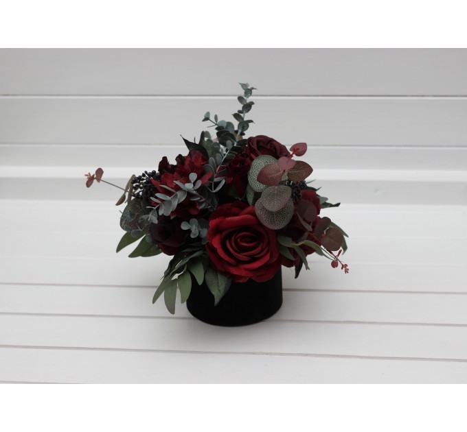 Burgundy Flower Centerpiece in Moody Theme | Wedding Table Decor in Box