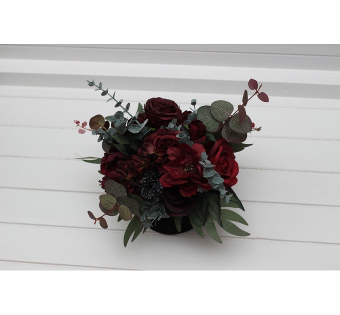 Burgundy Flower Centerpiece in Moody Theme | Wedding Table Decor in Box