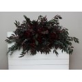 Flower Arch Arrangement in Moody Burgundy | Wedding Arbor & Floral Archway