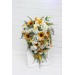 Cascade Sunflower Bridal Bouquet | Faux Fall Rustic Wedding Flowers