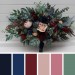 Wedding Bouquets in Burgundy, Navy Blue & Blush Pink | Large Bridal & Cascading Faux Flowers