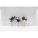 Set of 3 Flower Bobby Pins in Dusty Blue, Navy Blue, White & Burgundy | Wedding Hair Accessories