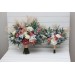 Ivory, Dusty Blue & Dusty Rose Bridal & Bridesmaid Bouquets with Pampas Grass | Boho Faux Wedding Flowers