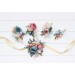 Wedding Boutonnieres & Wrist Corsage in Ivory, Dusty Blue & Dusty Rose | Flower Accessories for Weddings & Proms