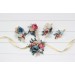 Wedding Boutonnieres & Wrist Corsage in Ivory, Dusty Blue & Dusty Rose | Flower Accessories for Weddings & Proms