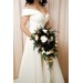Hunter Green, Ivory, Black, and Gold Wedding Bouquets – Classic & Cascading Bridal Designs