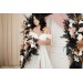 Dusty Rose, Black, Cinnamon, and White Cascading Wedding Bouquets – Gothic Bridal & Bridesmaid Designs