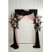 Flower Arch Arrangement in Dusty Rose, Black, Cinnamon & White | Wedding Arbor Flowers